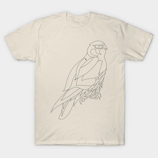 peregrine falcon line art ecopop T-Shirt by jorge_lebeau